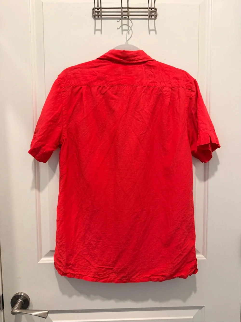 Men's red Polo Ralph Lauren shirt made from a blend of linen and silk Size S